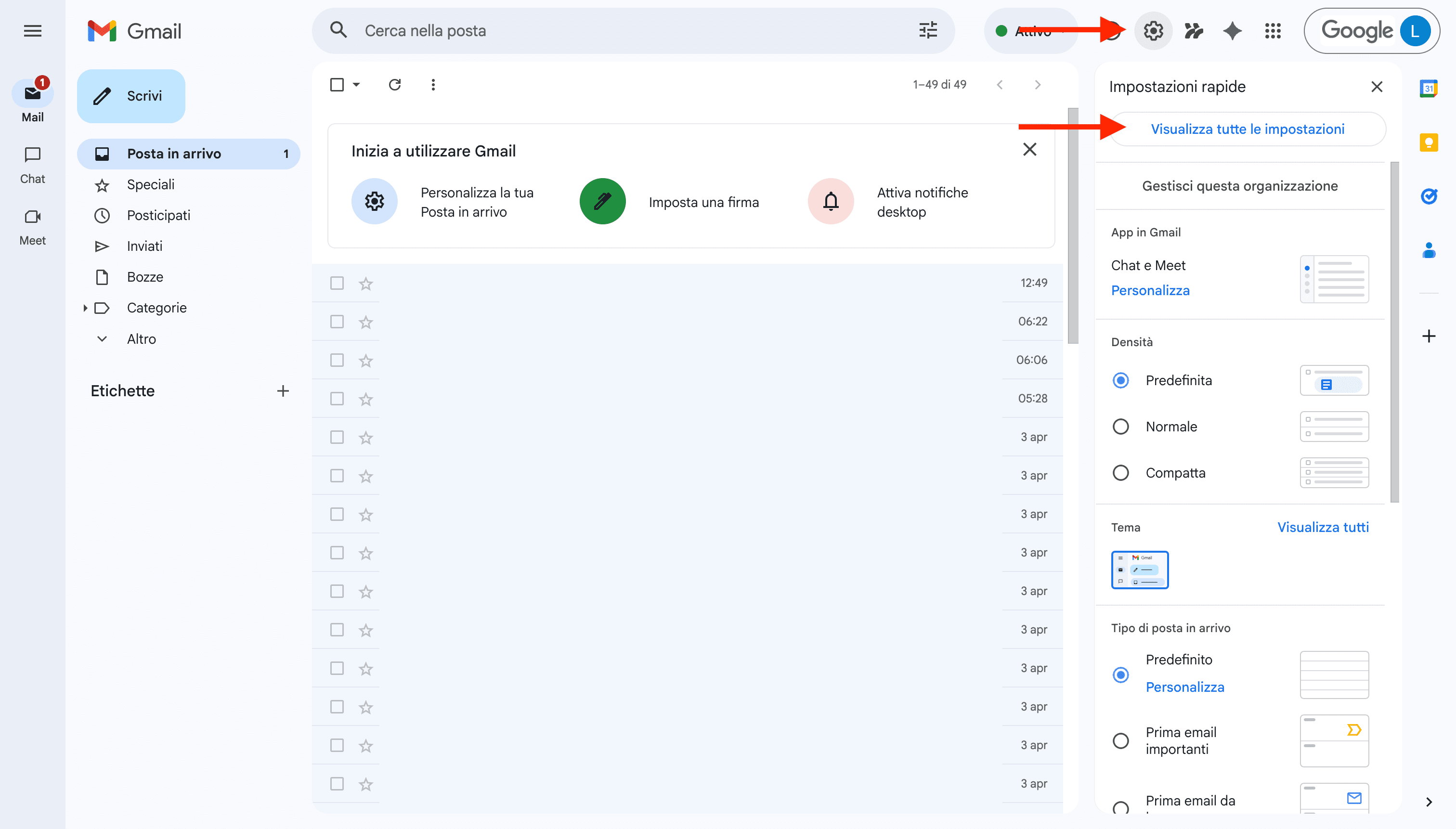 Impostazioni della posta in Google Workspace / Gmail